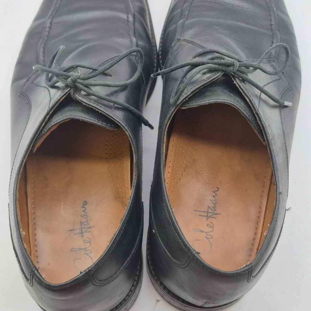 Cole Haan Shoes Mens Size 11 Black Leather Lace Up Dress‎ Derby Apron Toe C07140